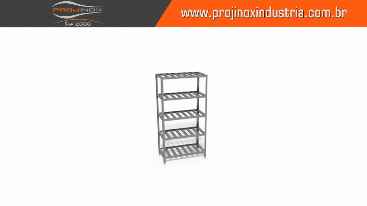 Estante em Aço Inox Gradeada